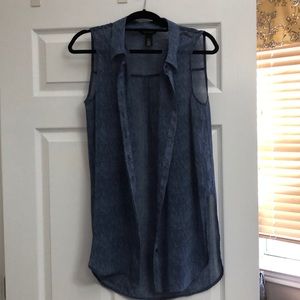 White House black market sheer sleeveless top